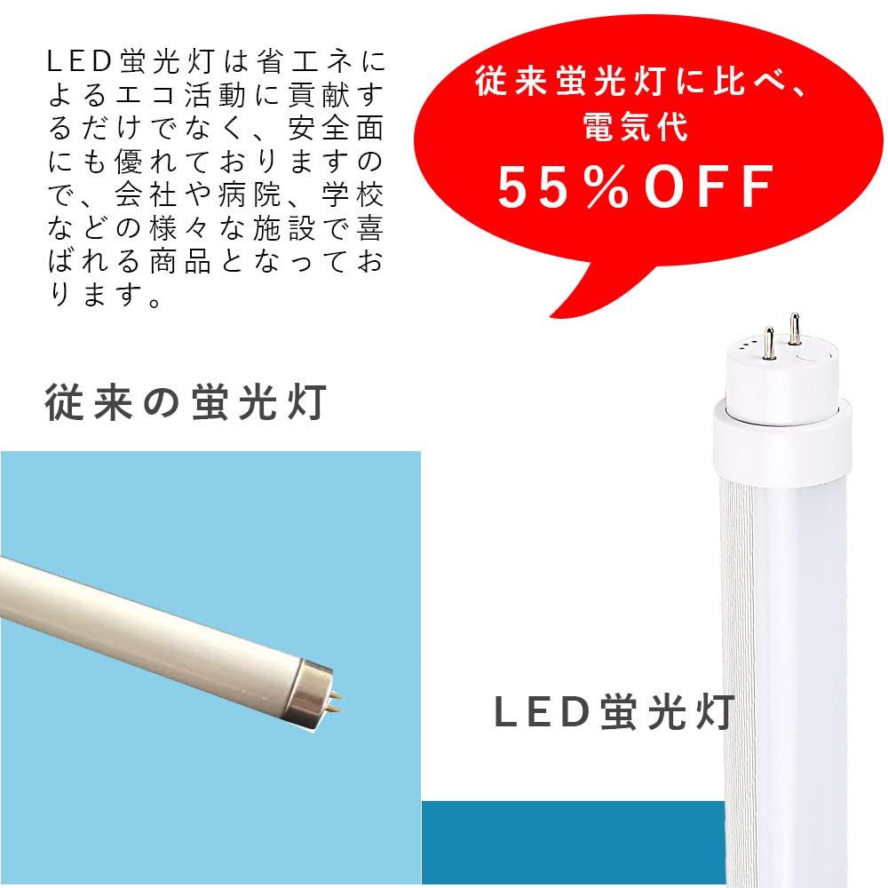 Amazon | 【2年保証】【PSE認証】LED蛍光灯 40W形 消費電力36W 7200lm